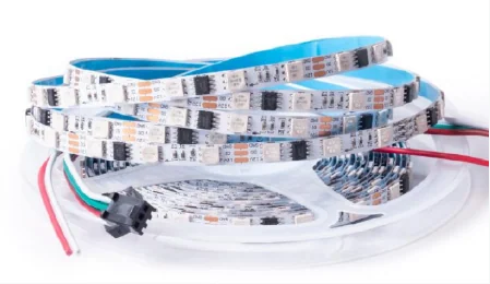 Addressable strip reel with connecting leads