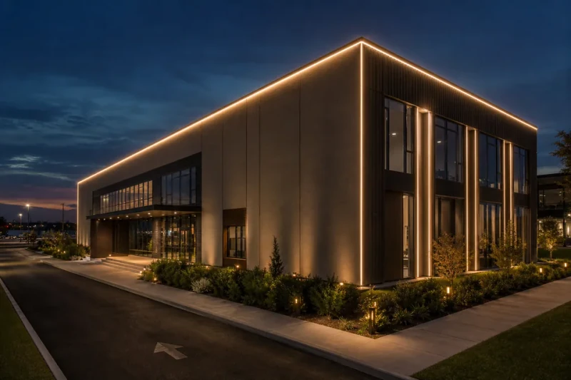 Facade outline LED strip application