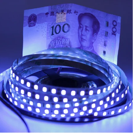 Purple-lit strip example with a banknote in the original photograph