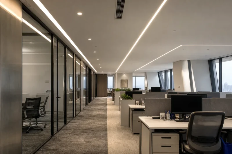 Office and lobby LED strip application