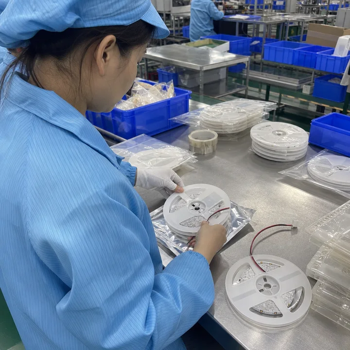 LED strip reel and sample preparation reference