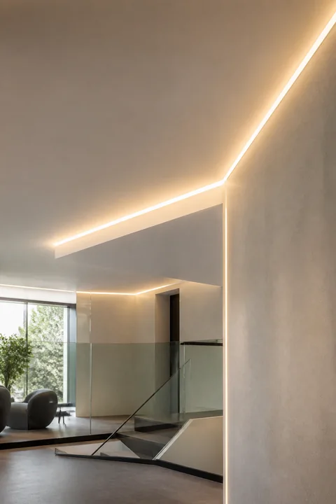 Cove ceiling LED strip application direction