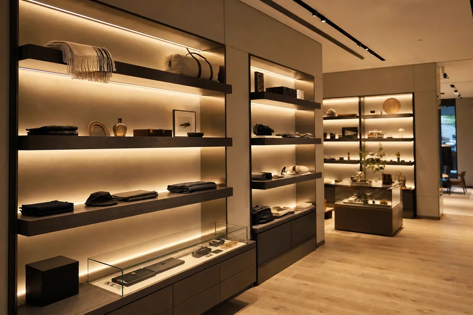 Retail shelf LED strip application direction