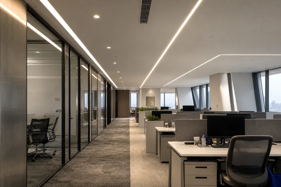 Office and lobby LED strip application direction