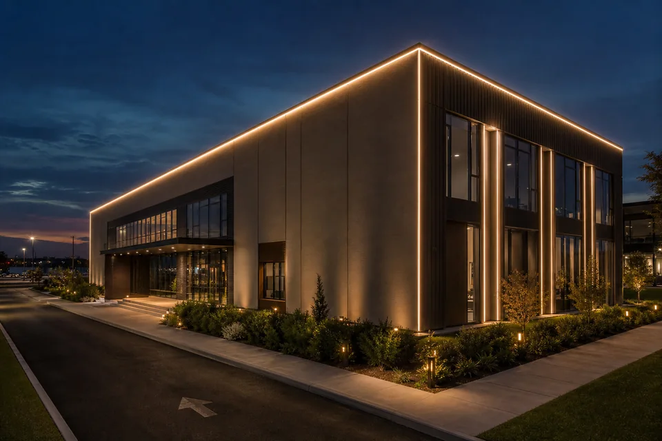 Facade outline LED strip application direction