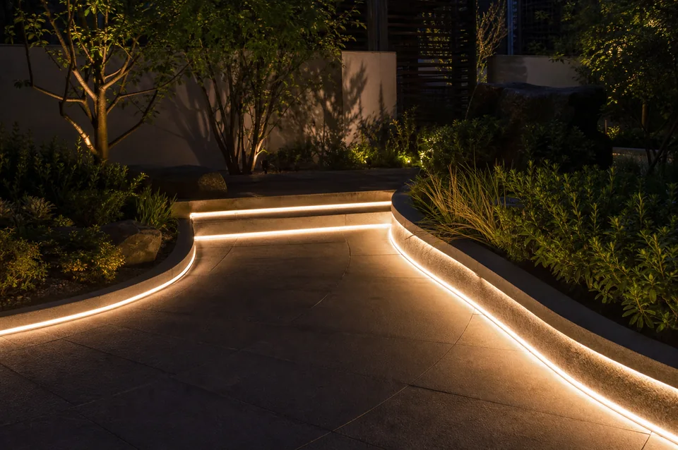 Landscape path LED strip application direction