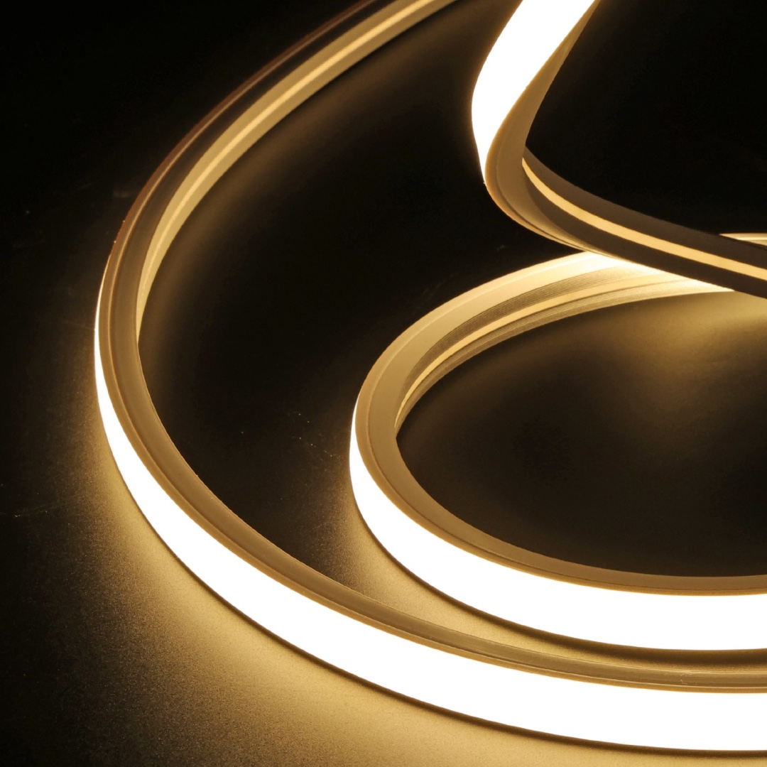 Warm-white Wismart LED neon flex following multiple curved paths